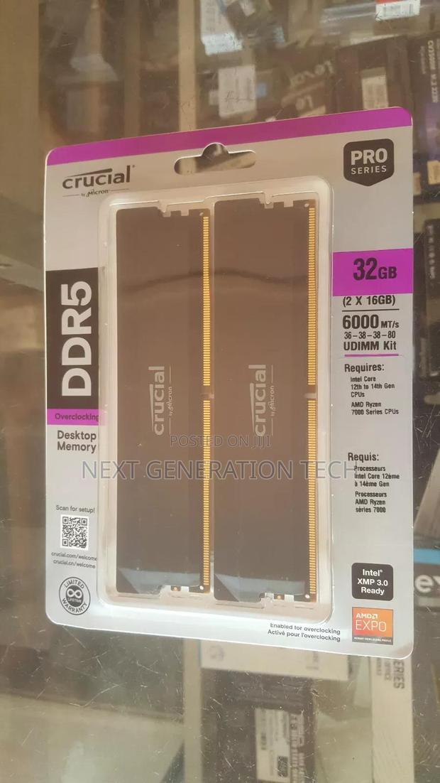 32gb(16×2) Ddr5 6000mhz Crucial Desktop Ram