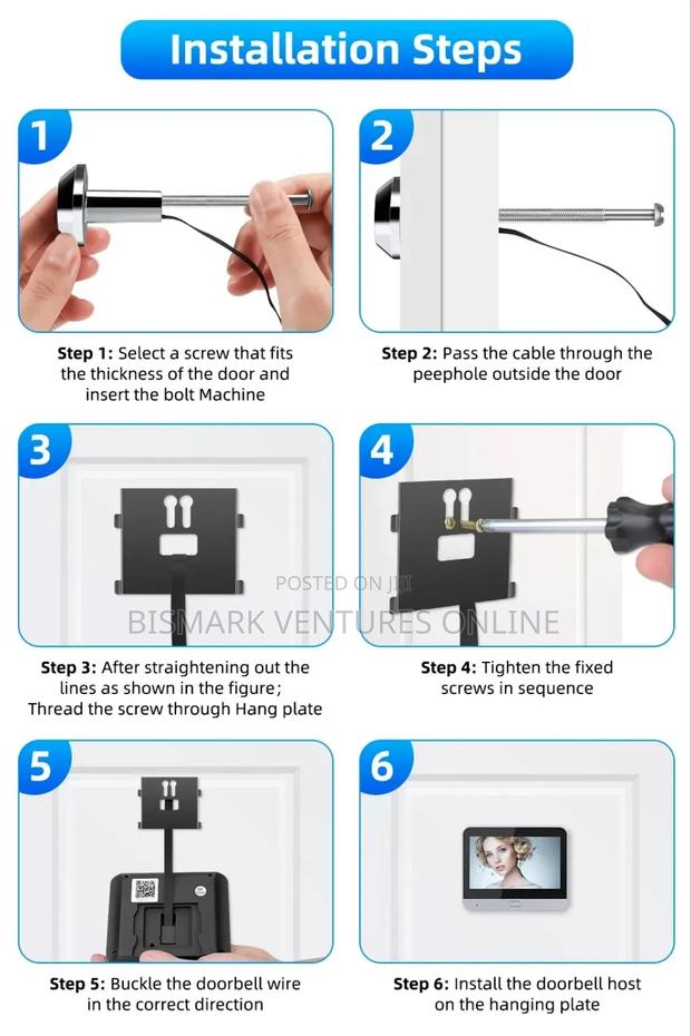 Smart Tuya 3mp Peephole Door Camera Digital Door Viewer photo 6