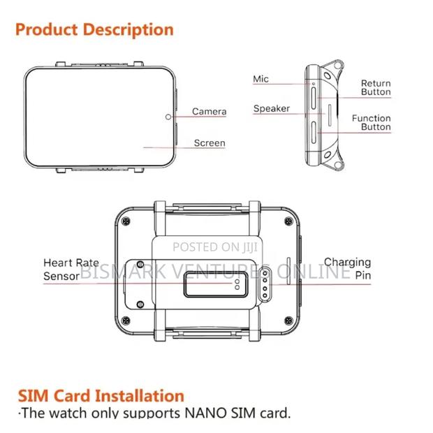 Dm100 4g Sim Card Watch 5mp Camera Ip67 Waterproof photo 6