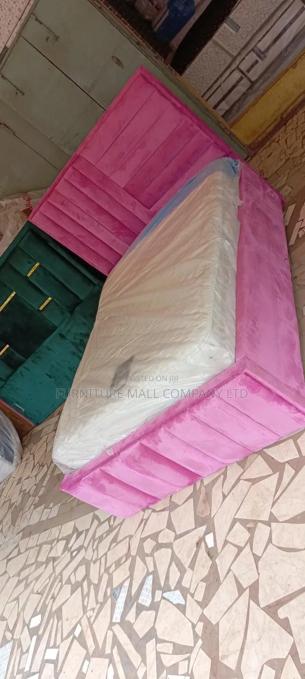 Pinky Designed Double Frame With Mattress😍 😊. Free Delivry