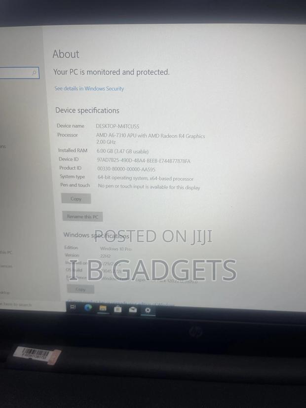Laptop HP 15 6GB AMD A6 HDD 500GB photo 4