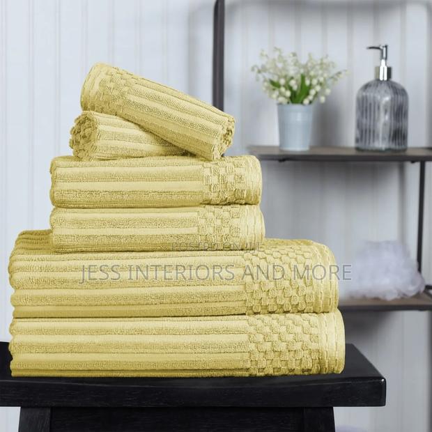 Ribbed Cotton 6-Piece Towel Set
(Yellow) · Photo 3