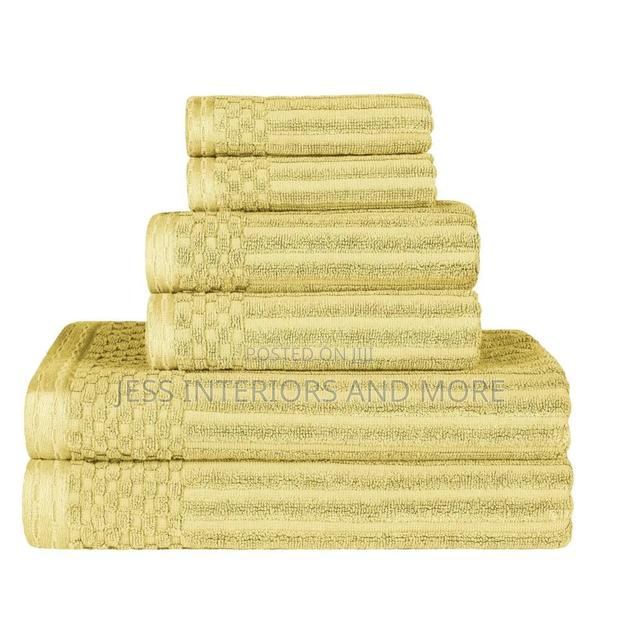 Ribbed Cotton 6-Piece Towel Set
(Yellow) · Photo 4
