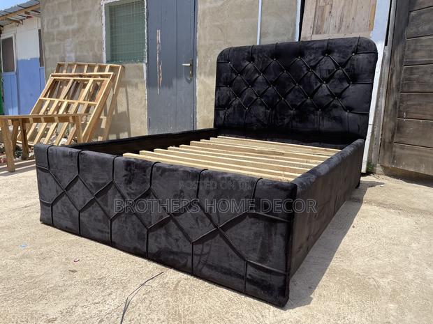 Black Suede Black 54x75 Bedframe