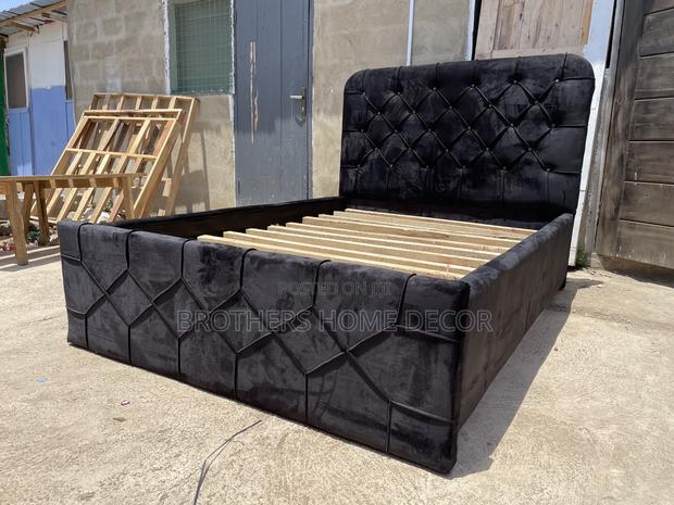 Black Suede Black 54x75 Bedframe photo 3