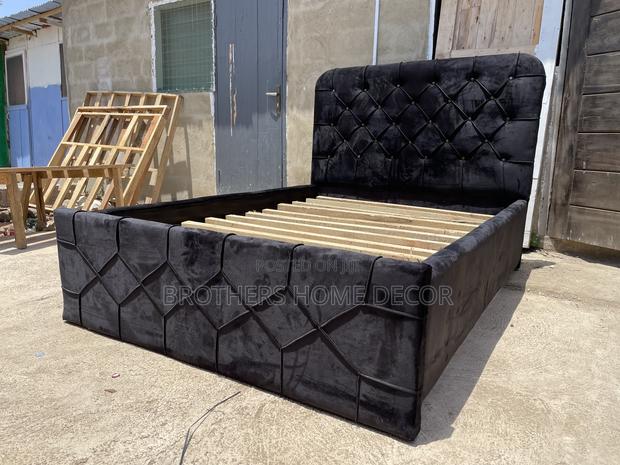 Black Suede Black 54x75 Bedframe photo 2