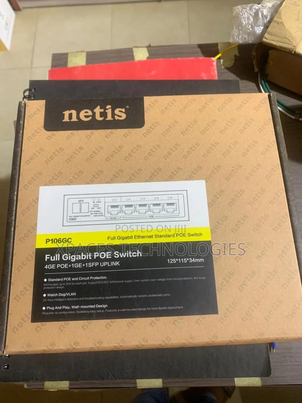Netis 4port Poe Full Gigabit 4gbe+1gbe+1sfp Uplink) photo 2