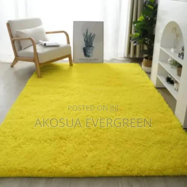 Beautiful Yellow Fluffy Carpet