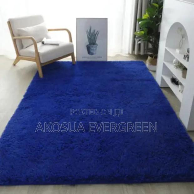 Deep Blue Beautiful Fluffy Carpet Available