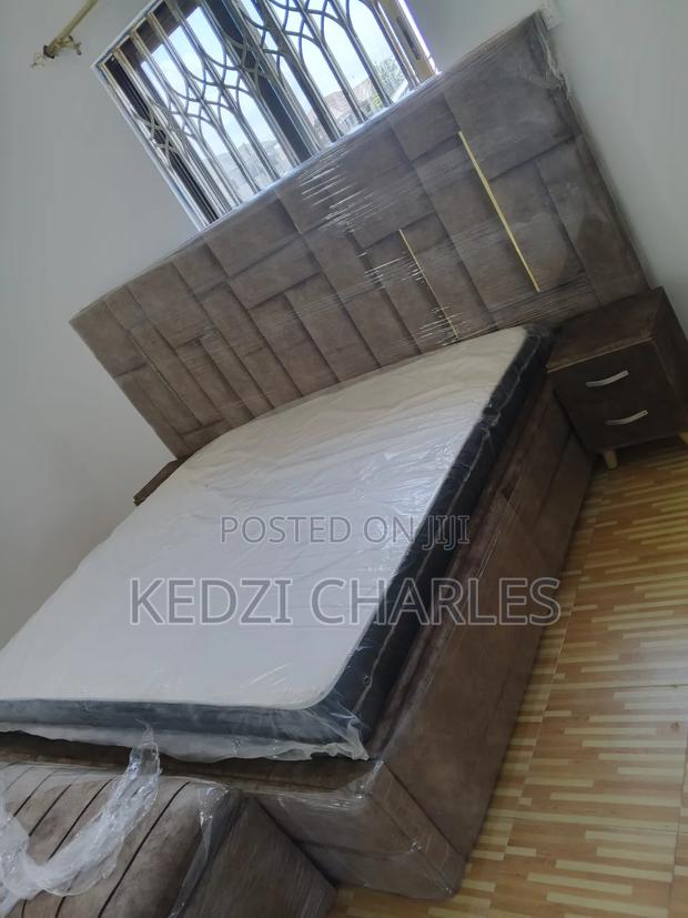 King Size Bed and Bed Frame With Side Drawers and Ottoman