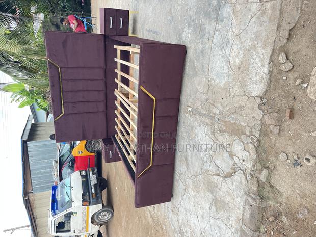 Queen Size Bed Frame And Side Drawer photo 2