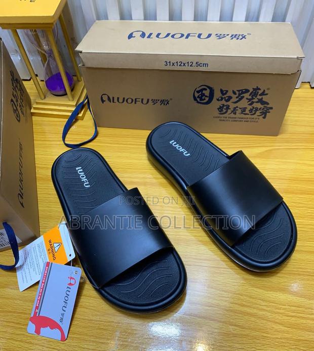 Authentic Luofu All Black Slides · Photo 3