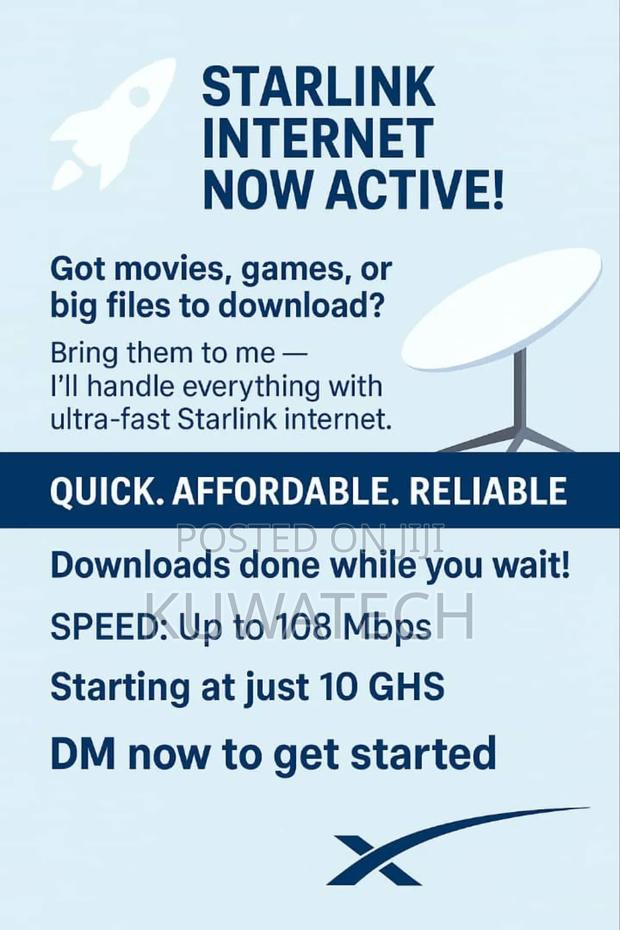 Download Big Files Instantly - Starlink Internet Ghana