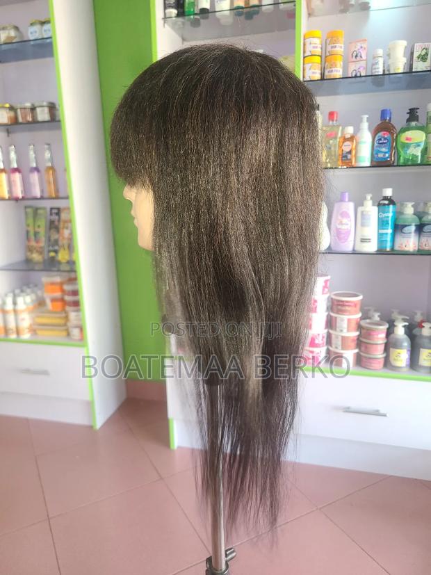 Black Human Hair French Cut Wig photo 4