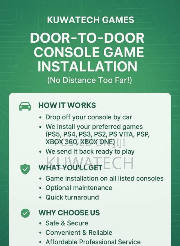 Door-to-door Console Game Installation – Kuwatech