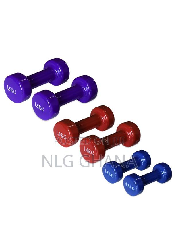 6pcs 10kg Vinyl Coated Dumbbells Set With Carr Hj_00265_10kg · Photo 1