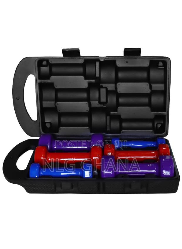 6pcs 10kg Vinyl Coated Dumbbells Set With Carr Hj_00265_10kg · Photo 2