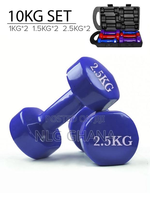 6pcs 10kg Vinyl Coated Dumbbells Set With Carr Hj_00265_10kg · Photo 4