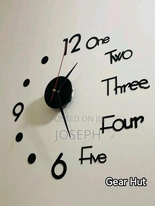 3d Wall Clock Black Large Size · Photo 4