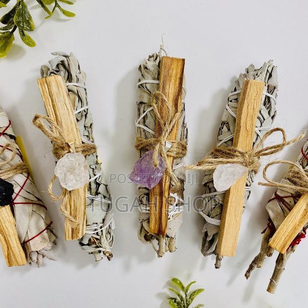 Palo Santo, White Sage, Amethyst Crystal Bundle