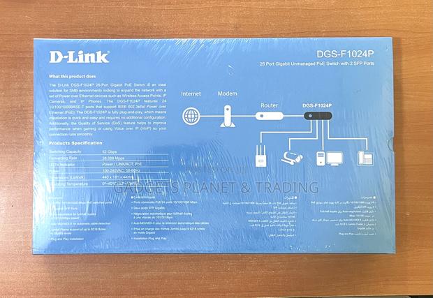 26 Port Gigabit Unmanaged Poe Switch 2 SFP Ports- DGS-F1024p · Photo 4