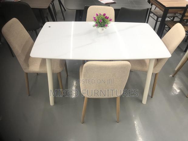 Glass Top Dining Table With 4 Seater(Material Chairs) photo 3