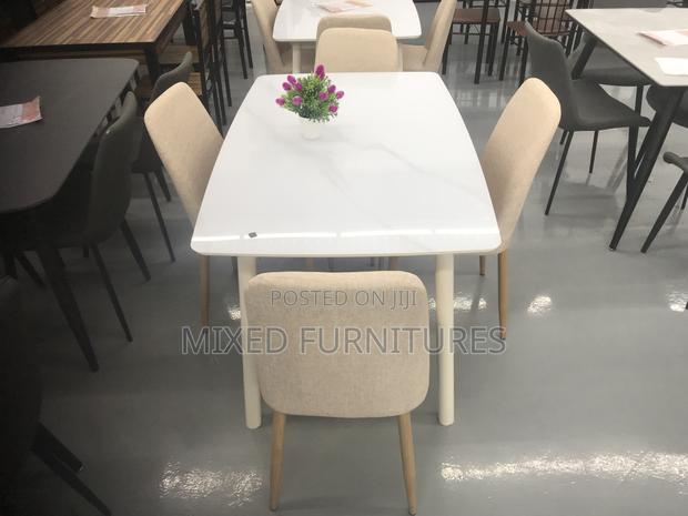 Glass Top Dining Table With 4 Seater(Material Chairs) photo 4