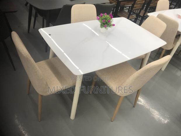 Glass Top Dining Table With 4 Seater(Material Chairs) photo 2