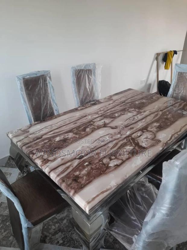 Exquisite 6 Seater Marble Dining Set