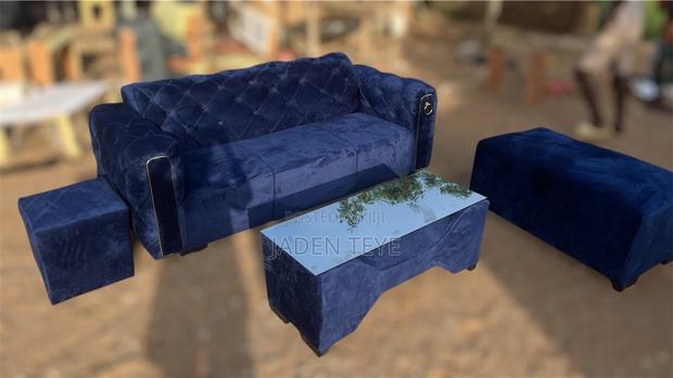 3 in Set Blu Fabric Sofa · Photo 3