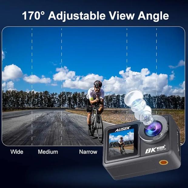 Ausek Pro Action 8k Uhd Camera With 50mp Photo Dual Screen. photo 8