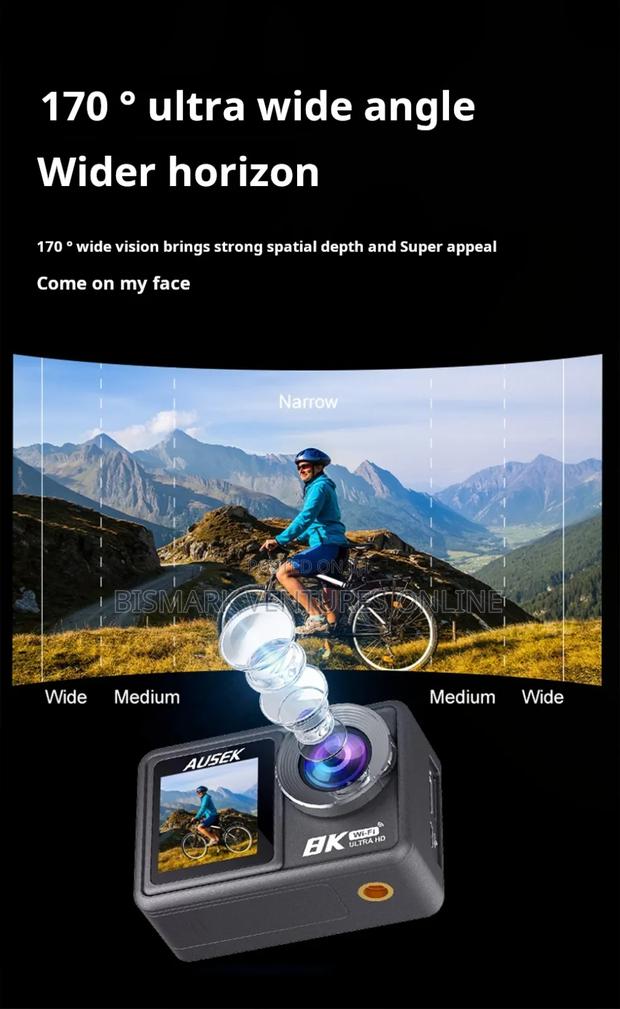Ausek Pro Action 8k Uhd Camera With 50mp Photo Dual Screen. photo 14