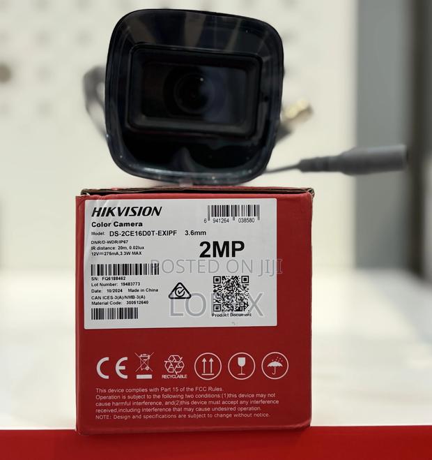 Hikvision Ir 2mp Fixed Mini Bullet Camera Ds-2ce16dot-Exipf · Photo 3