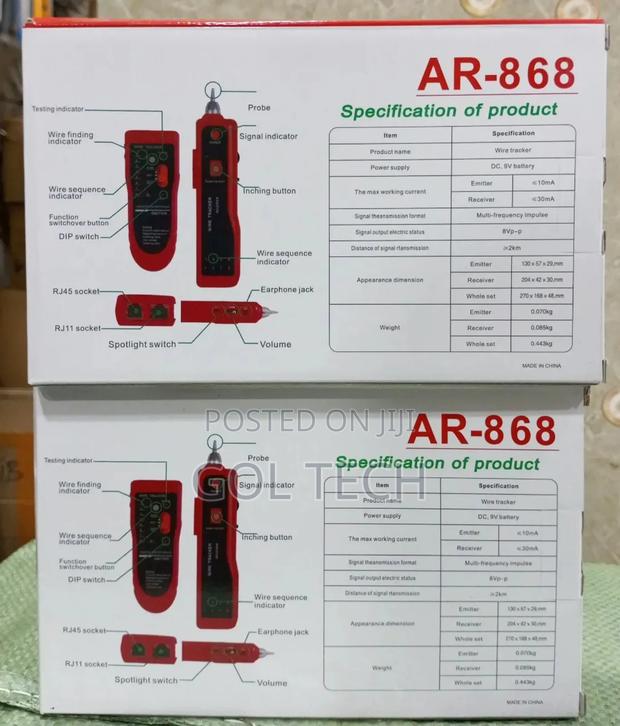 Network Cable Tester Ar-868 Wire Tracker or Tone Tracer · Photo 4