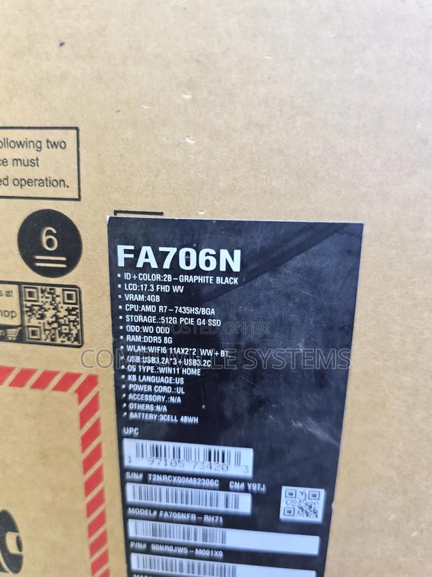New Laptop Asus TUF Gaming F16 8GB AMD Ryzen 7 SSD 512GB · Photo 4
