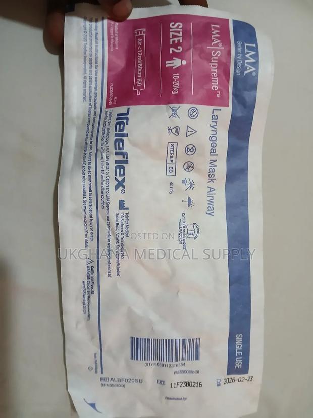 Laryngeal Airway Mask (Lma) Size 1, 1.5, 2, 2.5, 3.5, 4.5