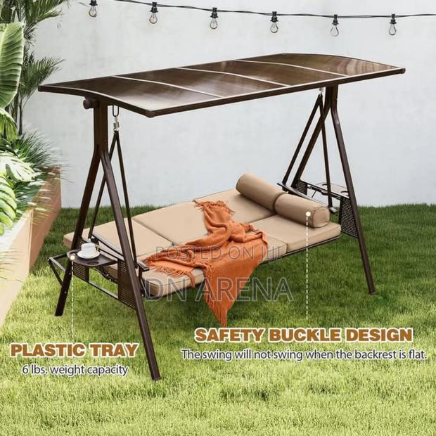 Outdoor Patio Porch Swing Three-Seater Outdoor Swing photo 2
