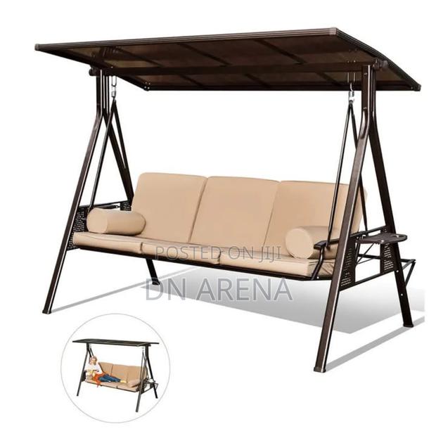 Outdoor Patio Porch Swing Three-Seater Outdoor Swing photo 6