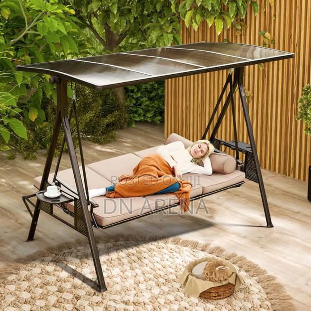 Outdoor Patio Porch Swing Three-Seater Outdoor Swing photo 7