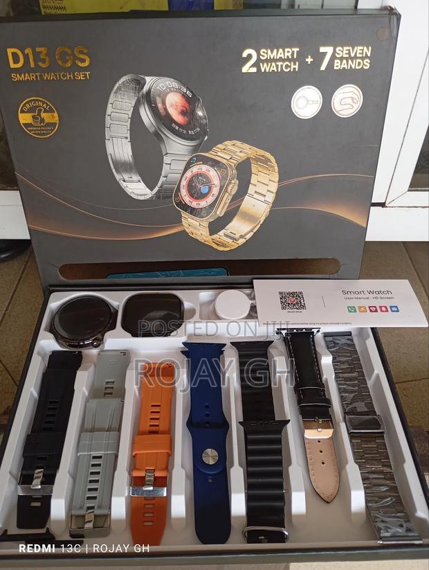 D13-Gs Smart Watch With 2 Smartwatches and 7 Straps - Black photo 3