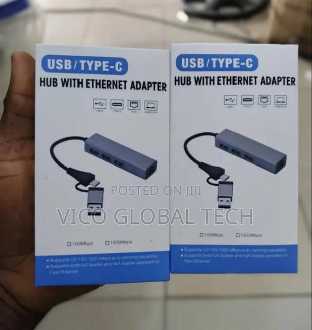 Usb/Type C Hub With Ethernet Adapter · Photo 1