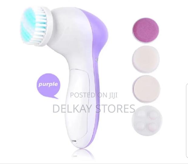 5-in-1 Electric Facial Brush Massager - Purple/White