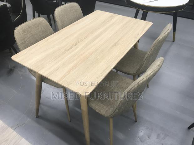Quality Wooden Dining Table With Material Chairs photo 2