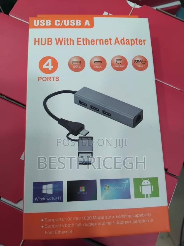 Usb C/ Usb a Hub With Ethernet Adapter 4 Ports · Photo 4