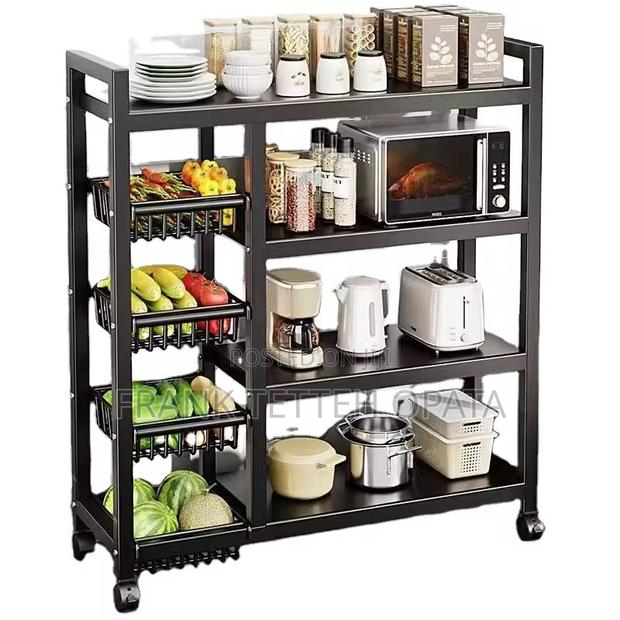 Kitchen Rack With Vegetable Shelves Rolling Wheels · Photo 3