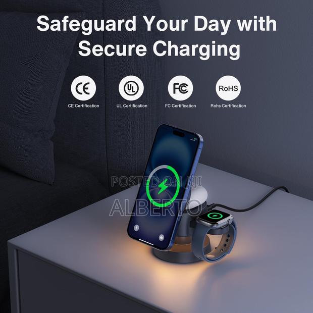 Ivanky 3 in 1 Magnetic Wireless Charging Station, Black photo 6