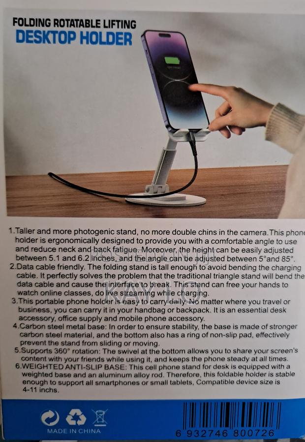 Foldable Metallic Mobile Desktop Stand · Photo 4