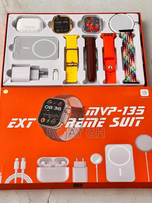 MVP Smartwatch Kit With Battery, Charger Headphones- Gold
