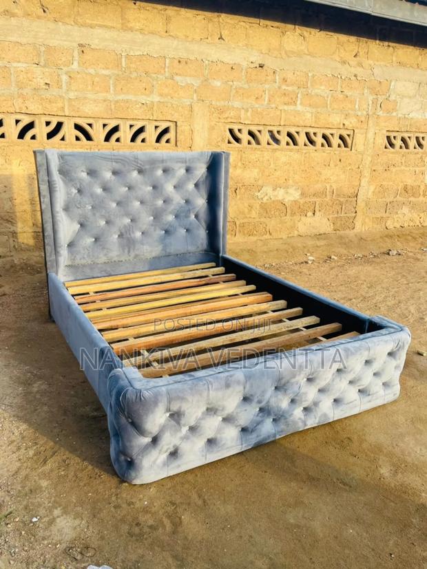 Fabric Double Bed Frame Ash · Photo 2