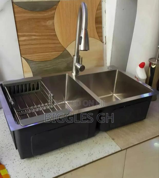 Double Bowl Armless Sink + Tap · Photo 3